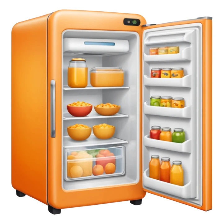 Hi refrigerator ! 
light orange color 
size: 512*512 
inside: full of food sticker