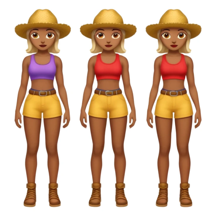 macho girl, different ones, full body sticker