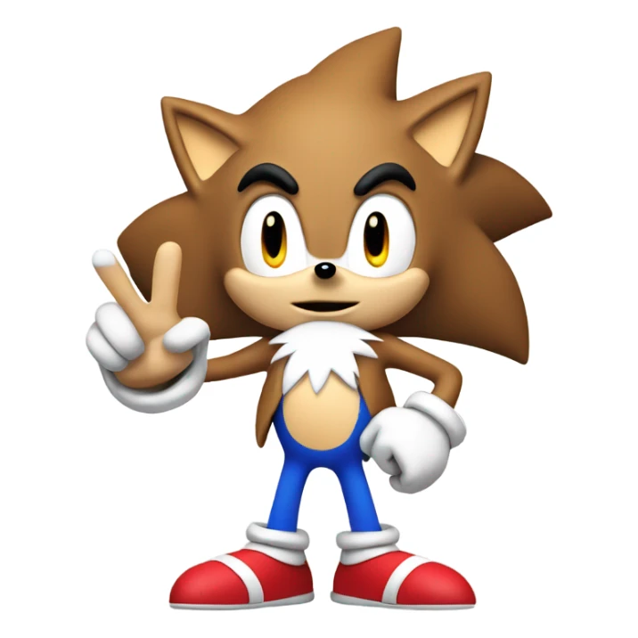 sonic the hedgehog holding up a peace sign sticker