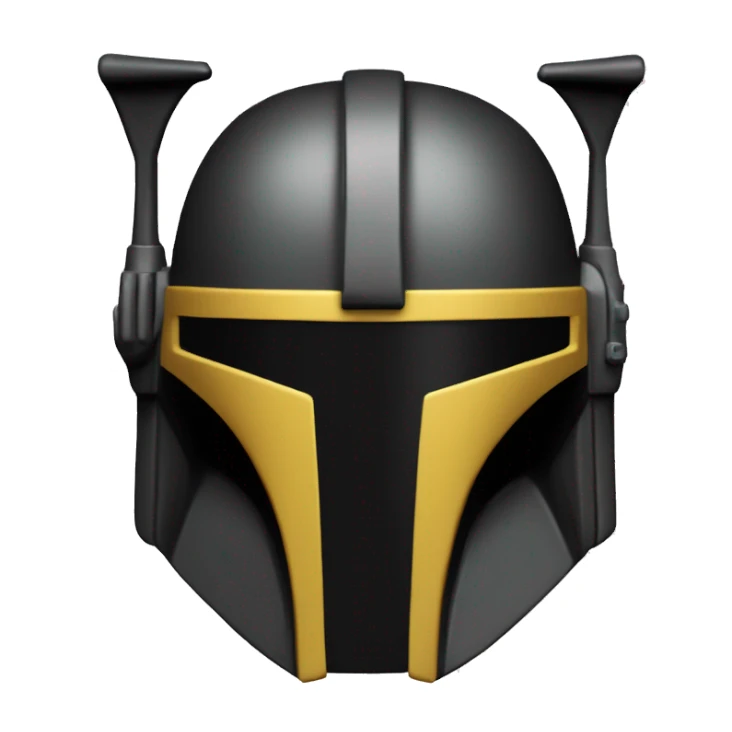Mandalorian helmet black and yellow with antenna sticker