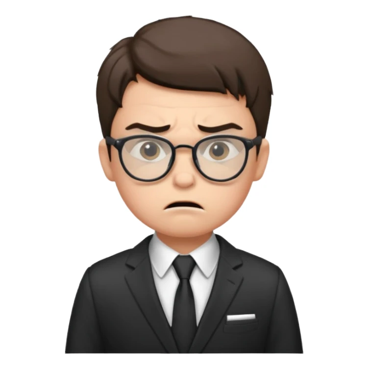 aggressive boy with glasses in suit sticker