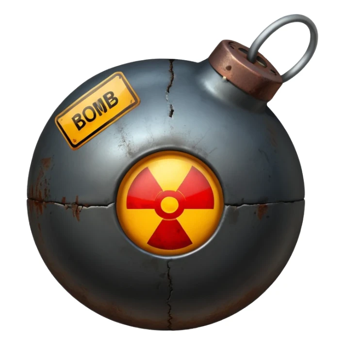 una bomba con toque de advertencia sticker