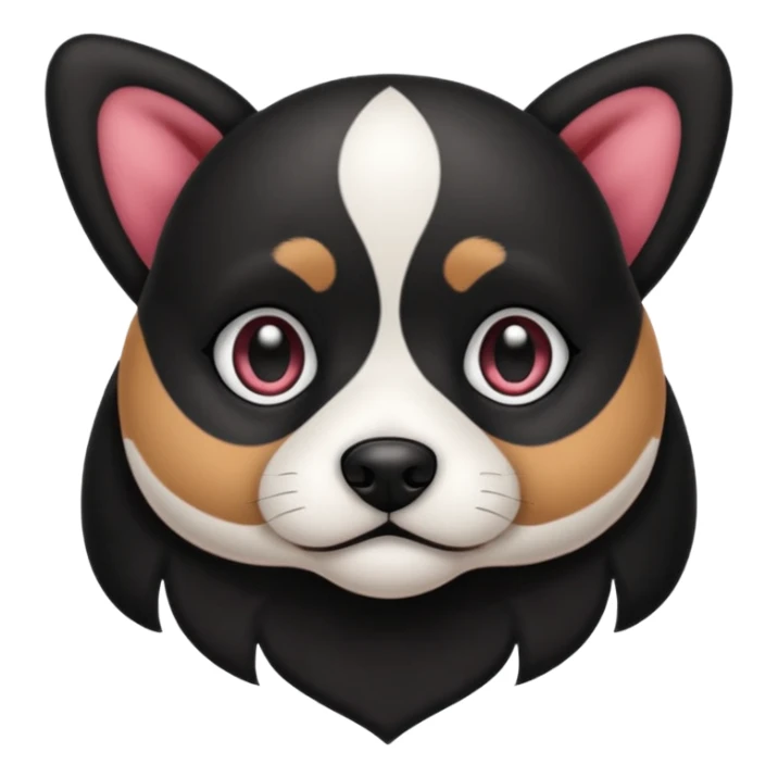 haz un perro negrocon el ozico y las patas blancas sticker