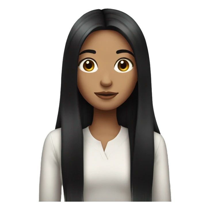 Girl with long black straight hair sticker