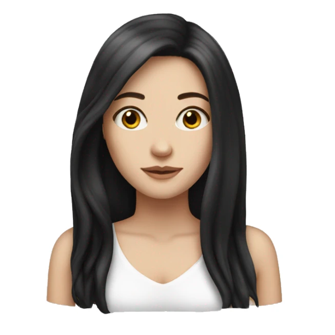 White girl with long black hair sticker