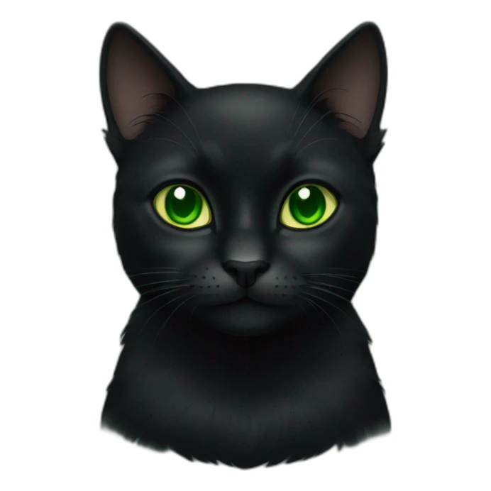 all black cat with green eyes sticker