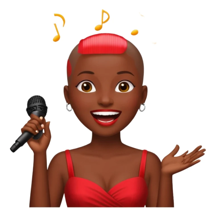 Classic mustang dark women with shaved head sing happy birthday sticker