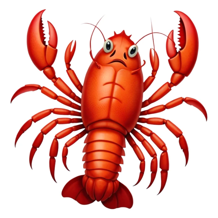 A red lobster with an angry face raises its claws, ready to defend itself in the deep sea! sticker