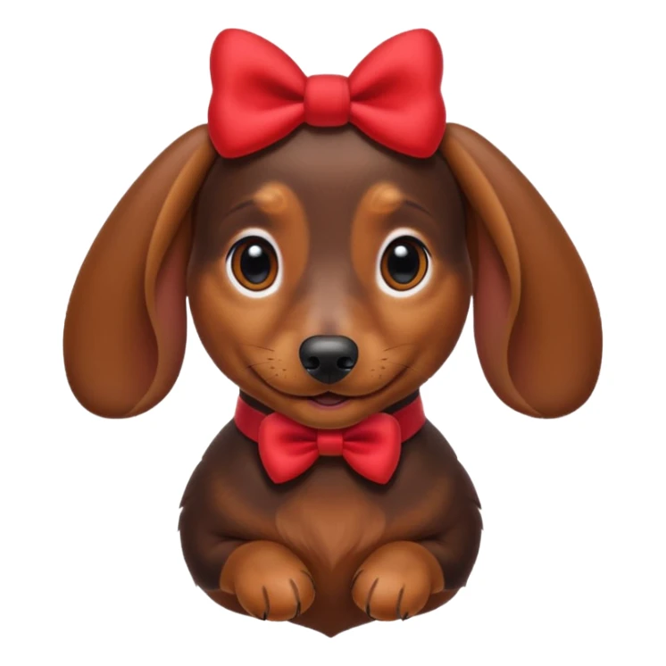 Female Dachshund with red hello kitty bow sticker