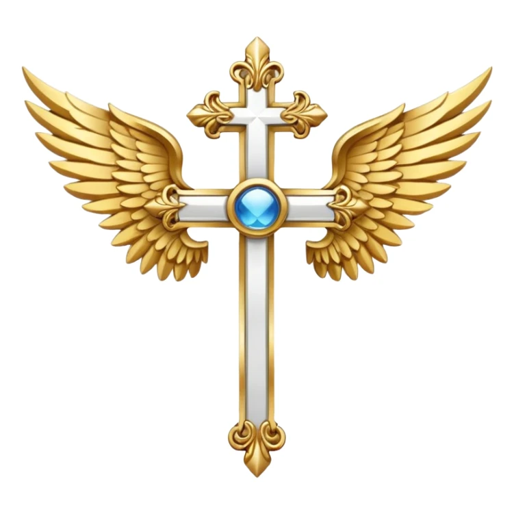 Symbol of cross with  wings on left and right  sticker