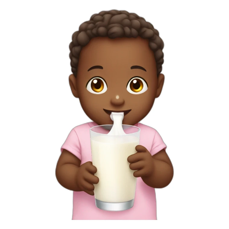 baby driking a glass of milk sticker