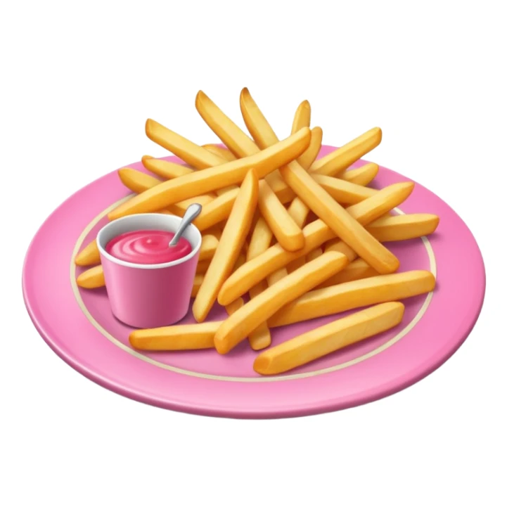 Pink plate with fries  sticker