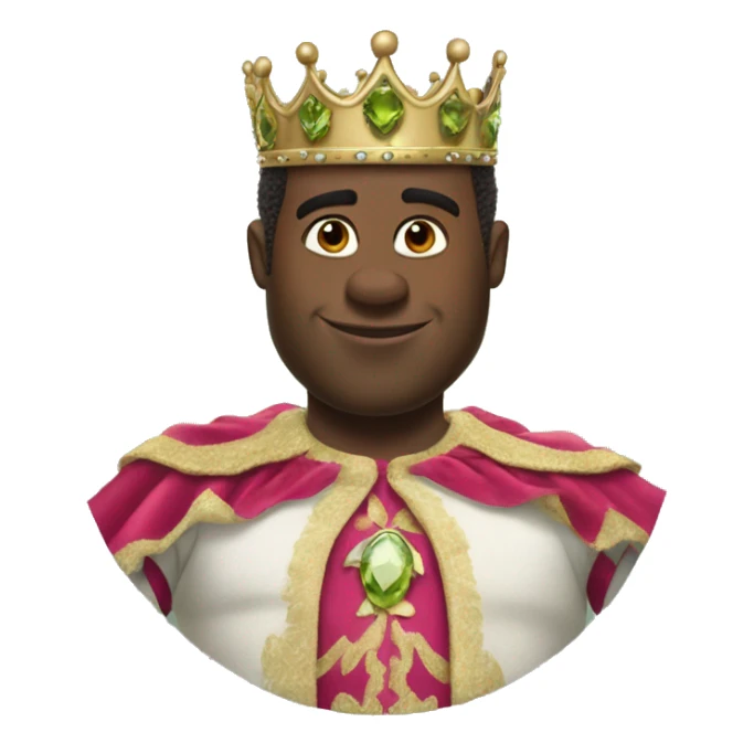 diddy wearing Shrek's clothes with a tiara that says diddy sticker