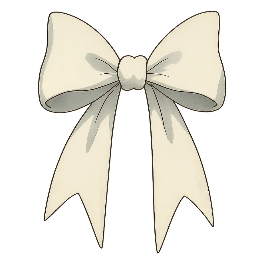 white gothic bow sticker