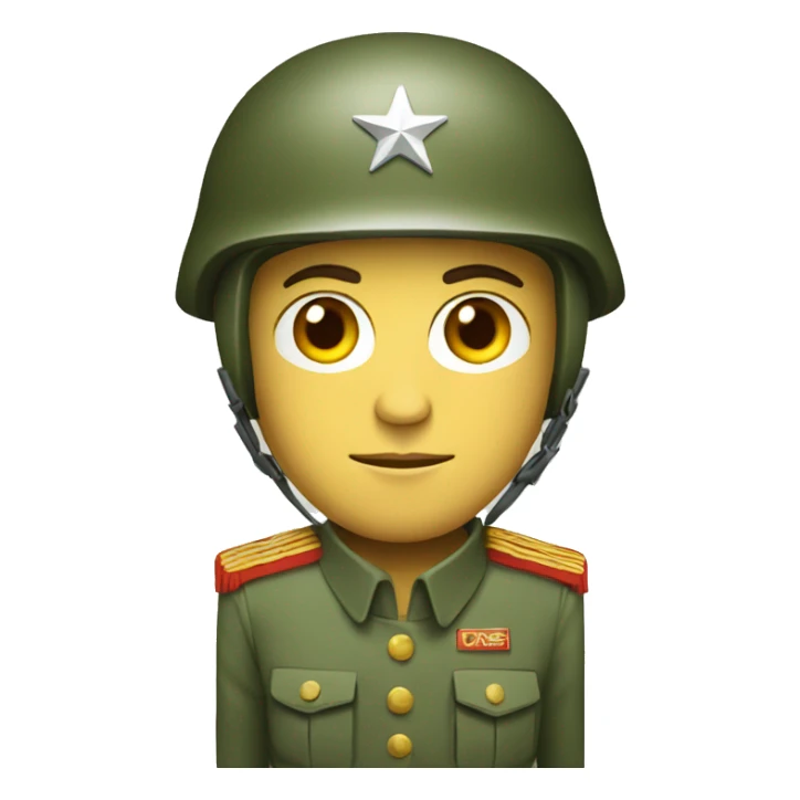 ussr soldier serious with military helmet sticker