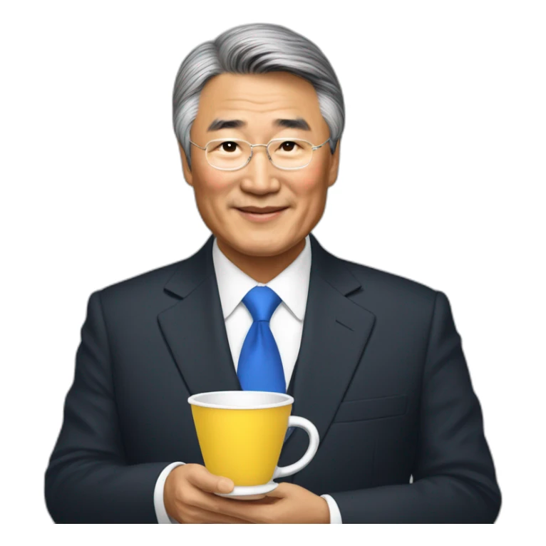 Almazbek Atambaev Kyrgyzstan prezident with cup sticker