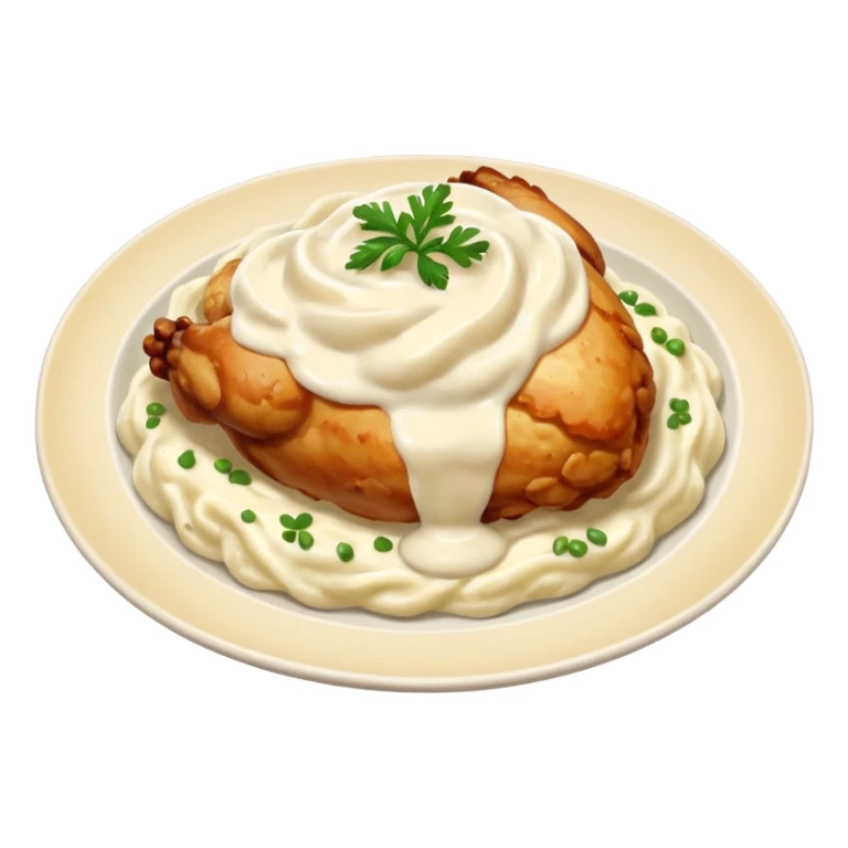 chicken with alfredo sauce and mashed potatoes sticker