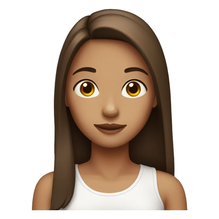 girl with straight brown hair sticker