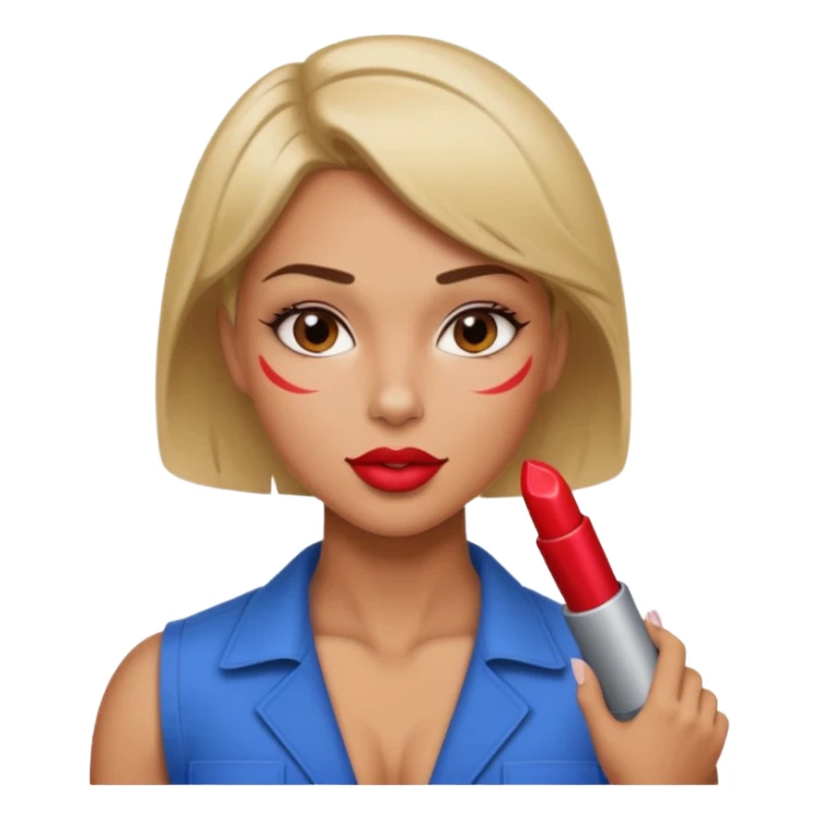 Hot engineer with lipstick kiss mark on cheek and muscles sticker