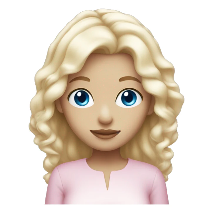 light pink magic blonde girl white skins blue eyes  sticker