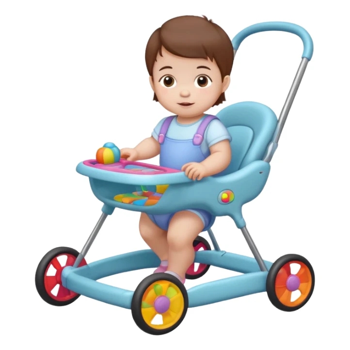 brown hair baby on babywalker sticker