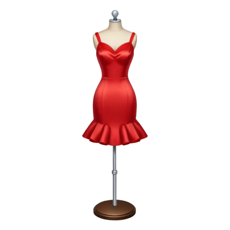 dress mannequin with tiny red dress sticker