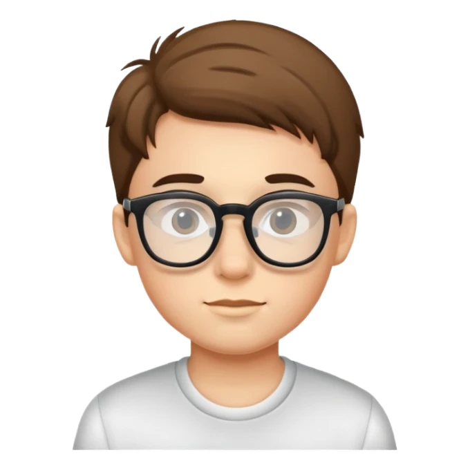 portrait of a boy with glasses sticker