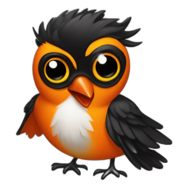 Gay anthropomorphic black and orange bird sticker