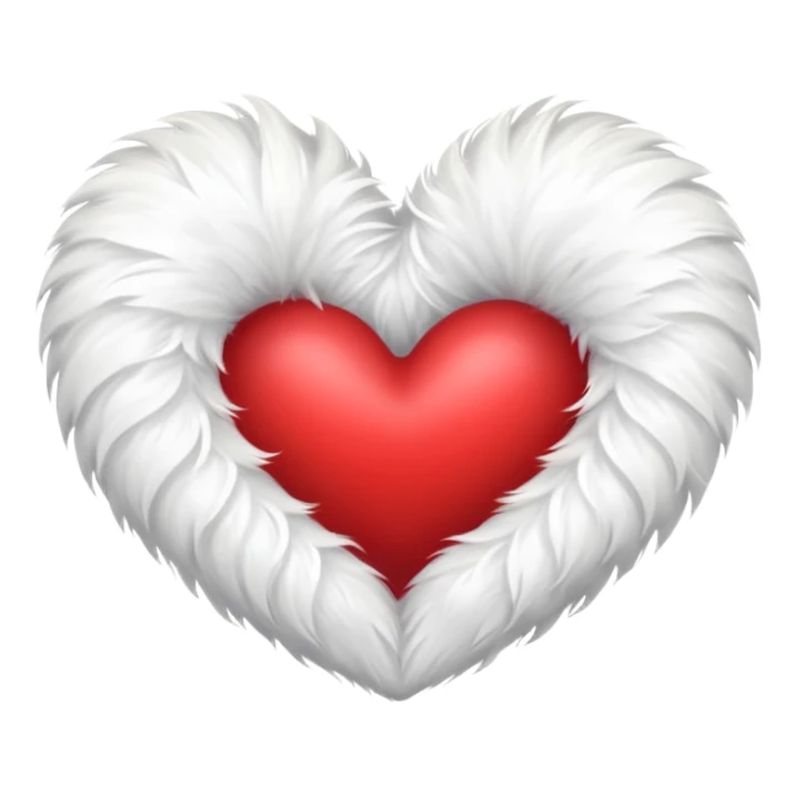 heart made out of white fur sticker