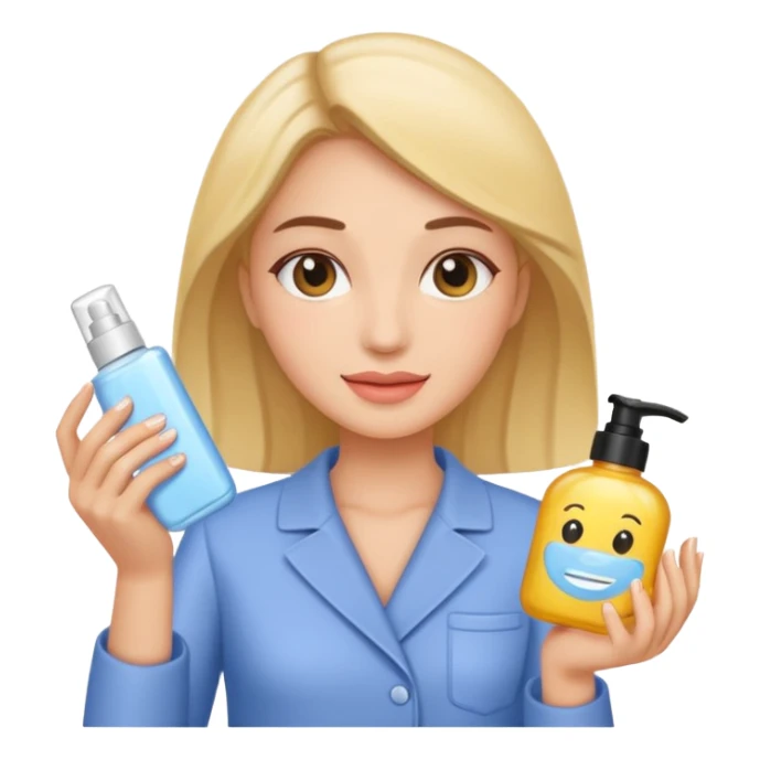 woman holding skincare product sticker