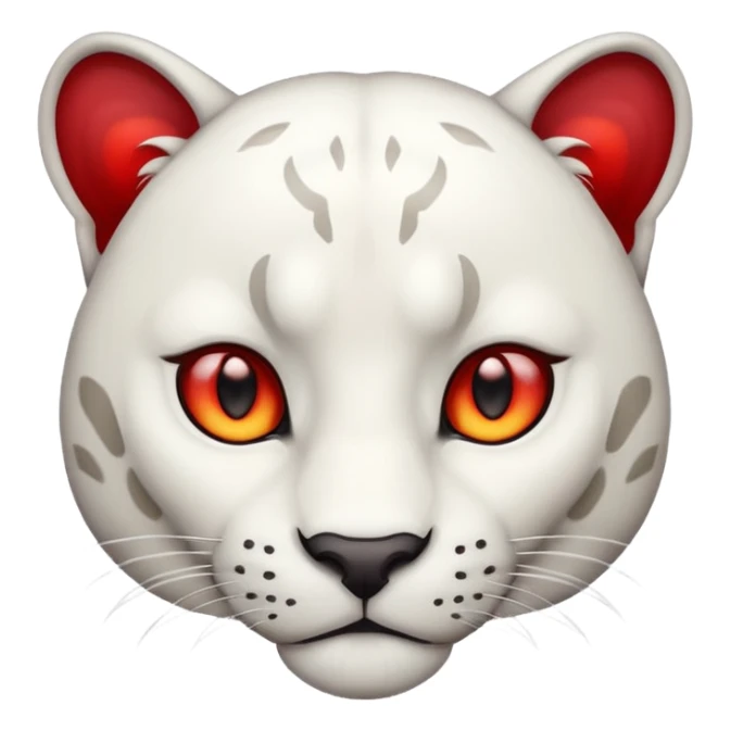 white panther emoji, with deep but bright red eye's. As one would see on discord, that looks like Samuel Ayers from "The Smoke Room". sticker