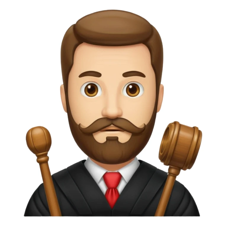 I need a man judge with beard and moustache sticker