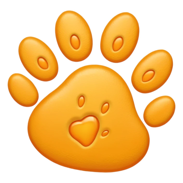 a very light pale pastel yellow-orange pawprint sticker