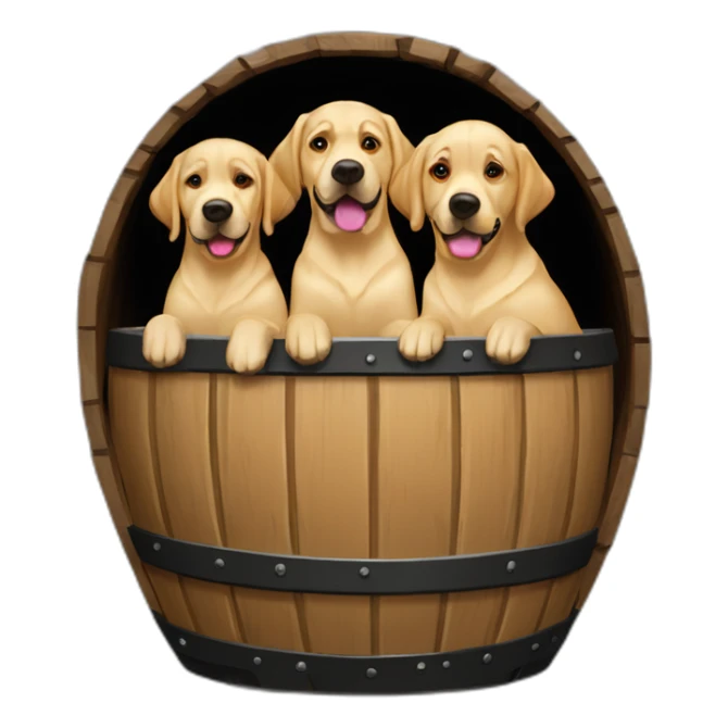 three labradors in a barrel sticker