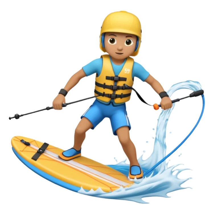 3D icon of a person wakeboard sticker