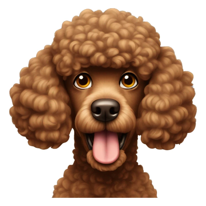 A brown poodle with a really mad face and angry eyebrows  sticker