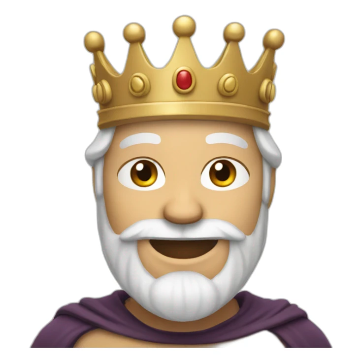 white king with muscles and a white beard smiling sticker