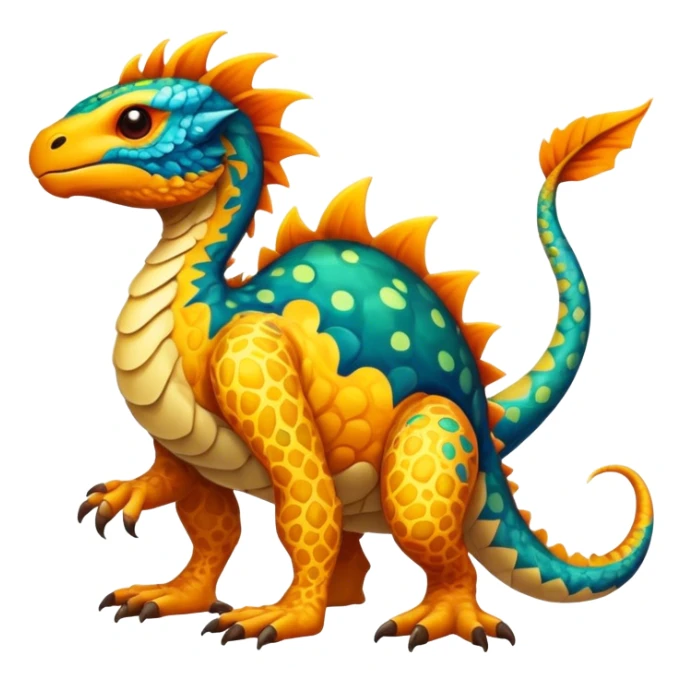 a vibrant colorful edgy vernid-fionbri-creature with splashscale-patterns full body sticker