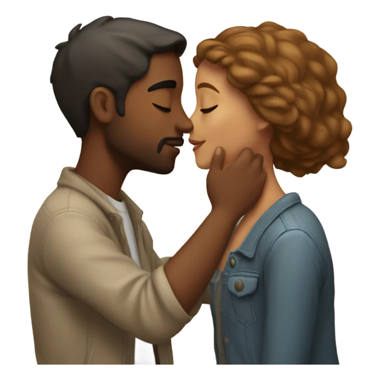 Guy and girl romantic kiss sticker