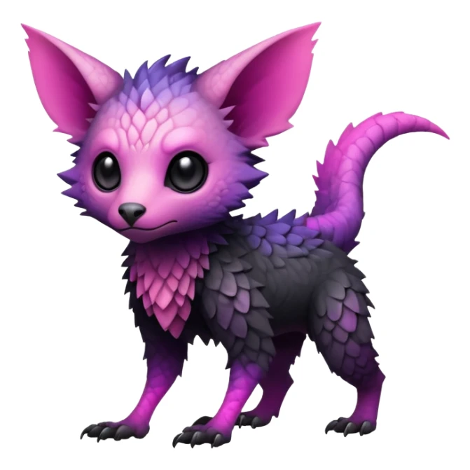 Cool Edgy Black-pink-purple-gradient badass Trico-animal-creature full bodyd  sticker