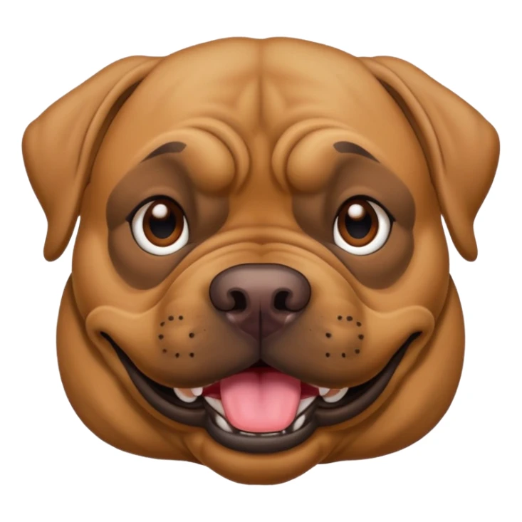 Large light brown bull mastiff with a sweet smile  sticker