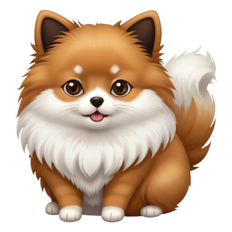 White pomeranian with Brown cat and black cat  sticker