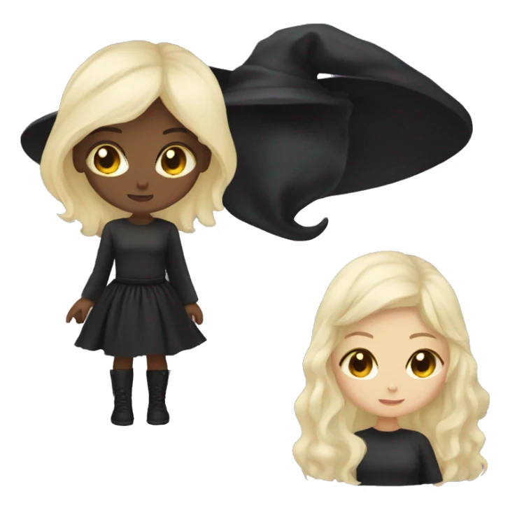 girl witch blonde and black hair  sticker