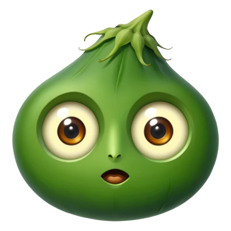 bhindi keeping the shape normal with big eyes sticker