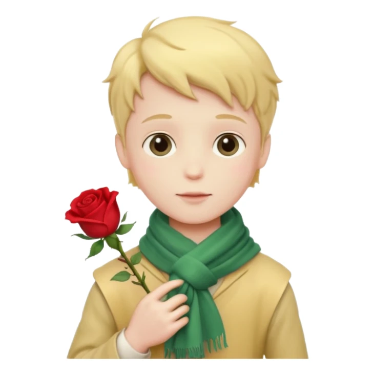 The Little Prince with a rose in his hand sticker