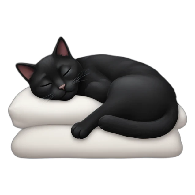 black cat sleeping sticker