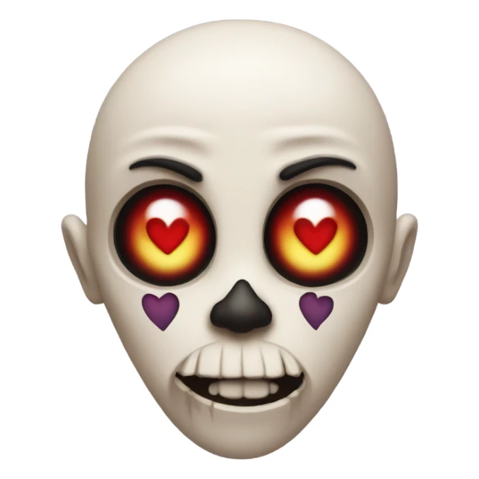 Heart break eyes skull emojis  sticker