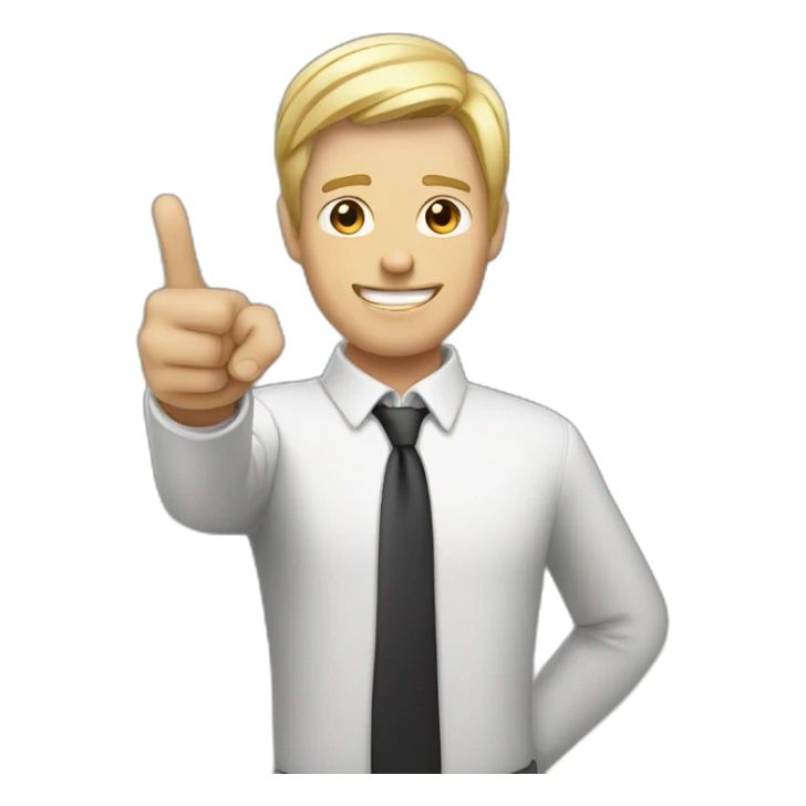 pointing index finger upwards white blonde man sticker