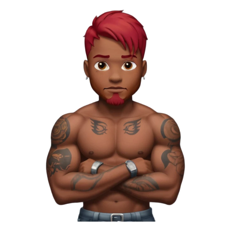 black man with red hair and tattoos sticker