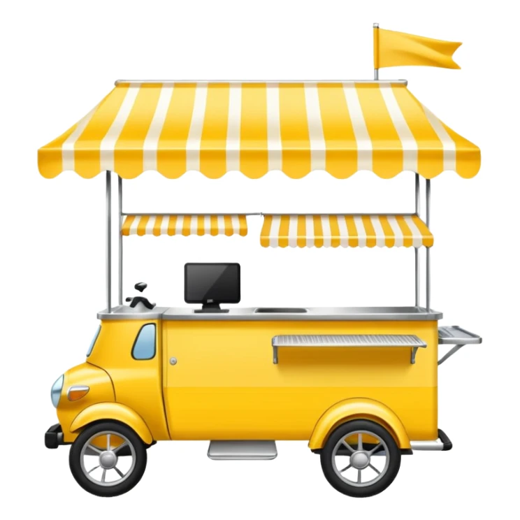 yellow food cart. sticker